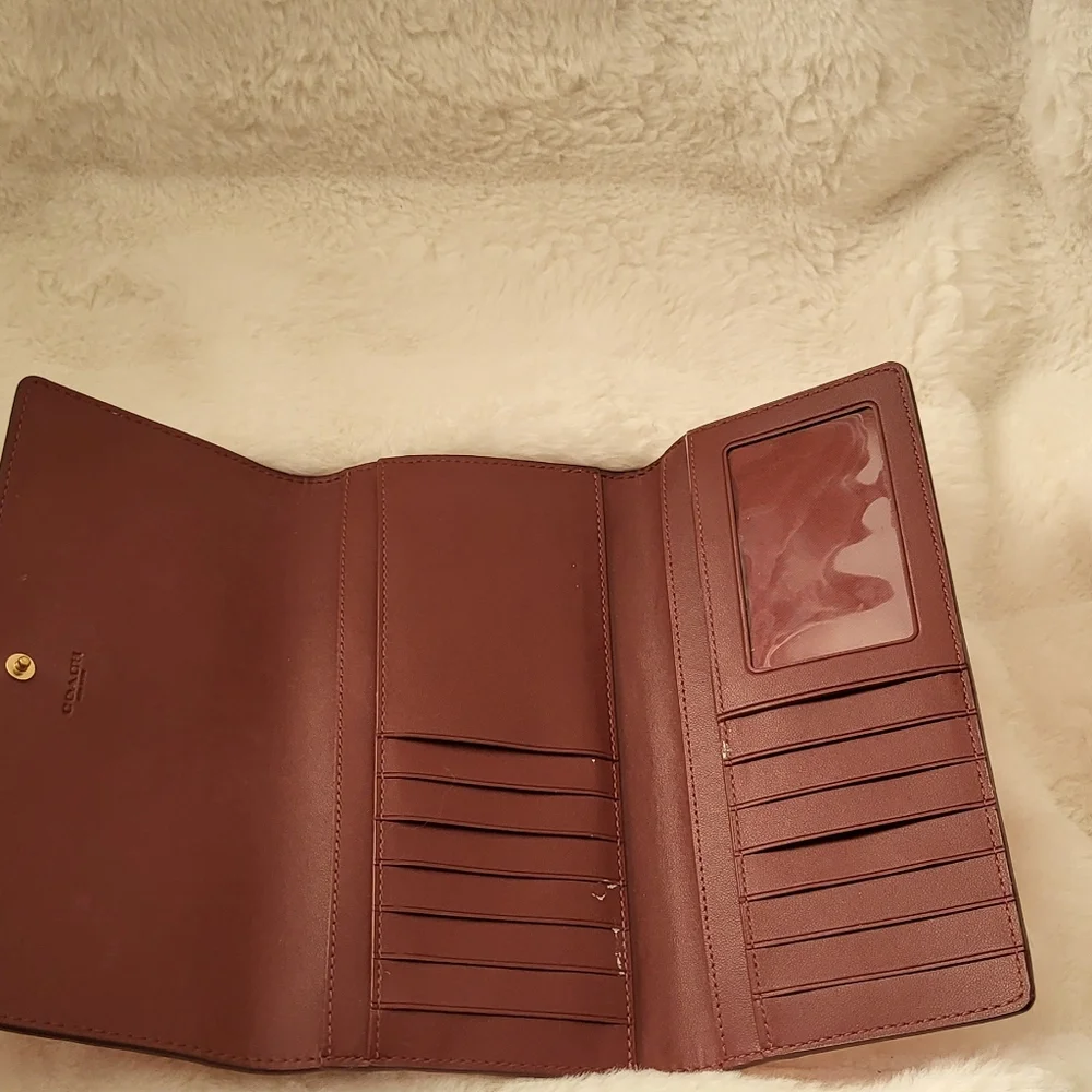 Coach Coral Leather Wristlet - Picture 4 of 5